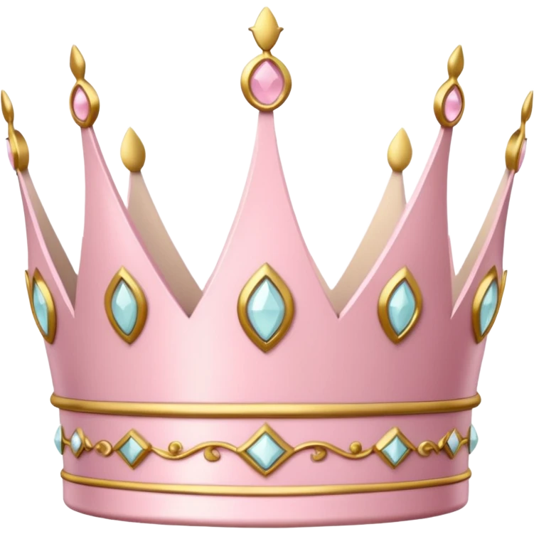 White and pastel pink crown emoji