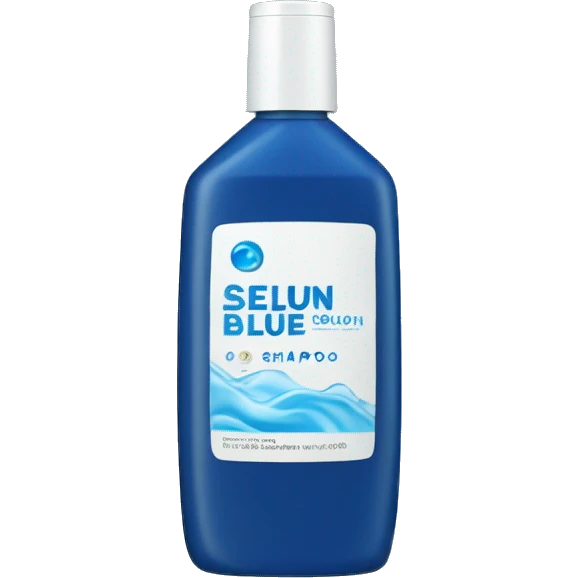 Blue Shampoo with a label that says Selsun Blue emoji