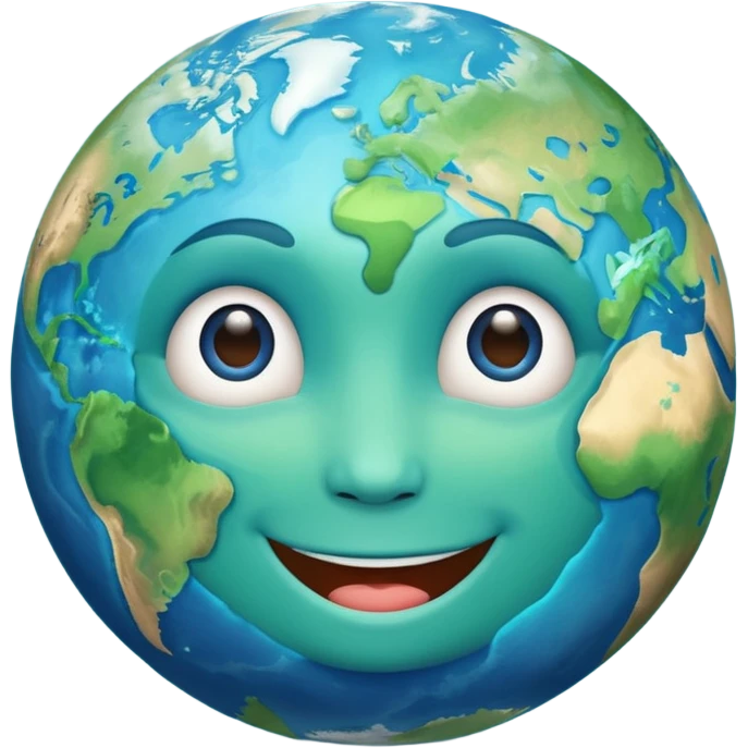 Make a image prompt of the earth with a face emoji