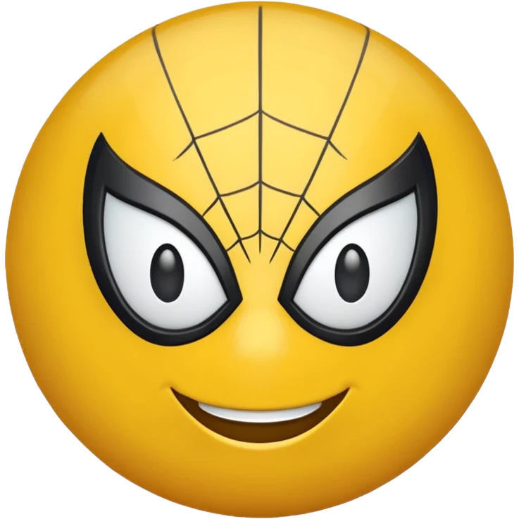create a yellow emoji of spiderman. style old emoji emoji