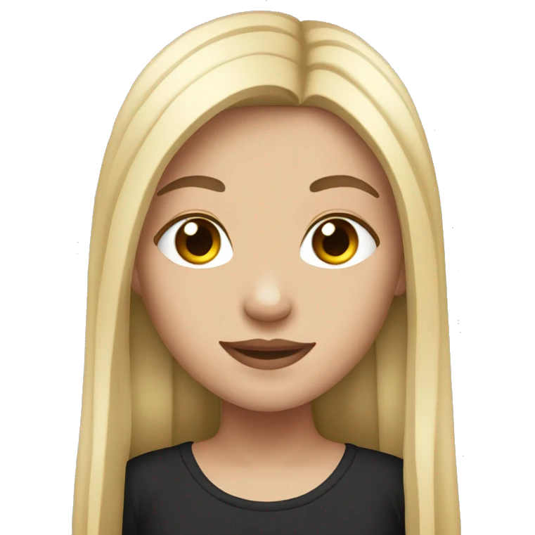 white girl with black straight long hair and piercings emoji