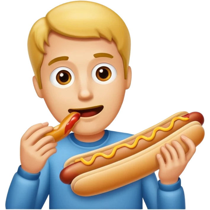 man eating a hot dog emoji