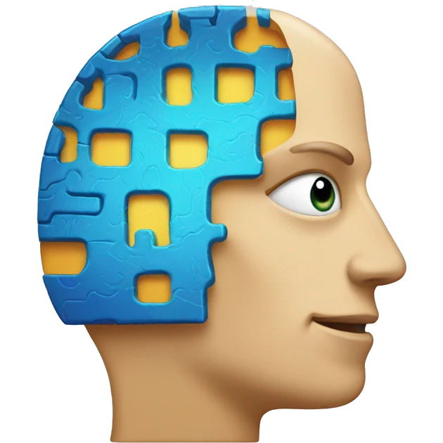 a brain half human, half a computer chip emoji