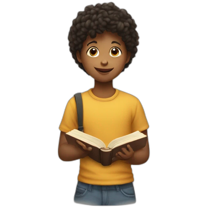a child with a book cut emoji