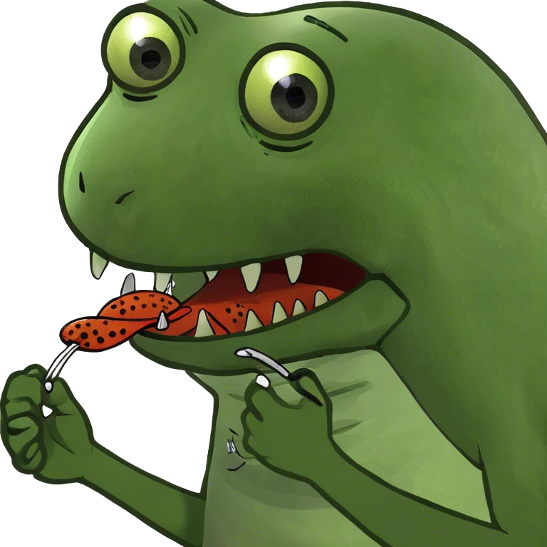 Alien dog eating flies emoji