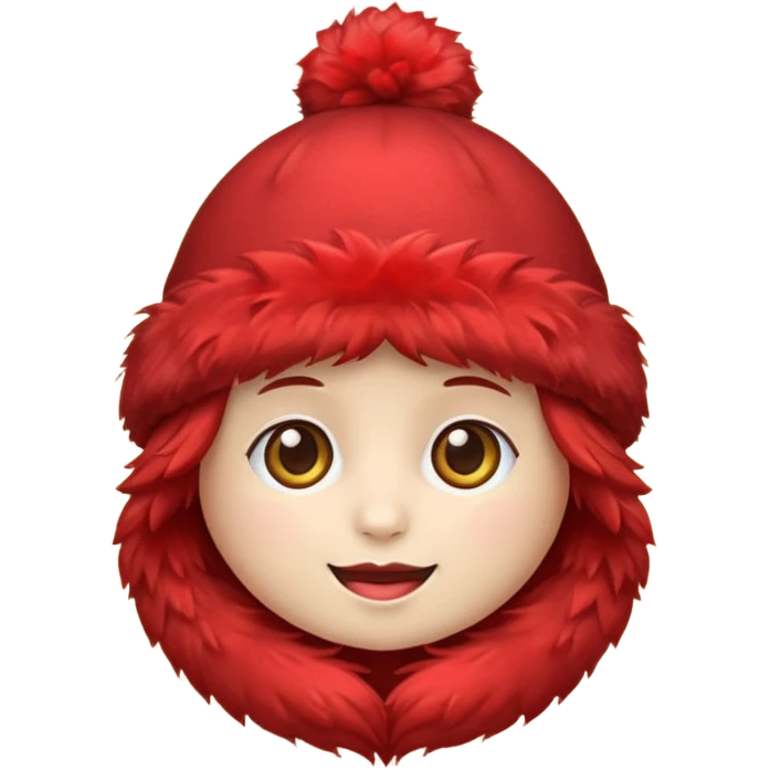 red fluffy hat emoji
