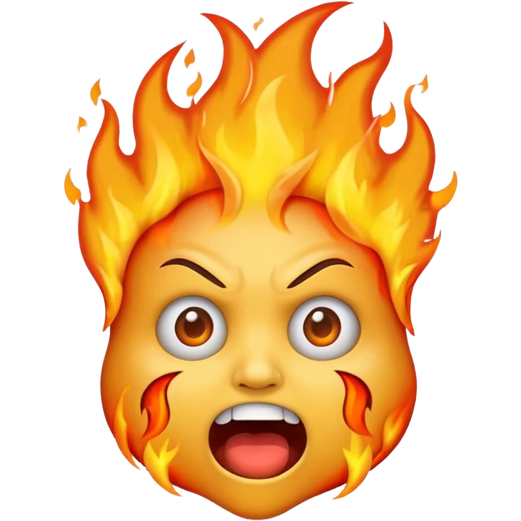 Head emoji on fire freak out emoji