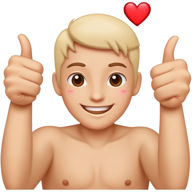 Happy with hearts and thumbs up emoji