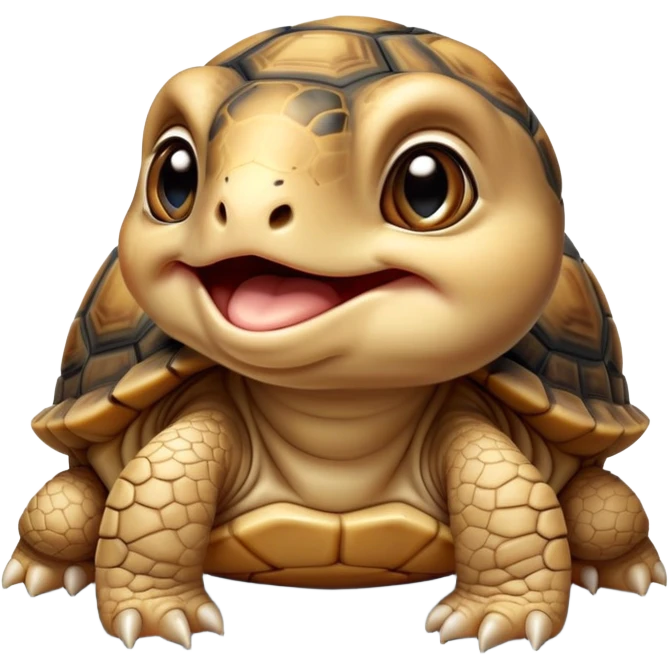 cinematic-yawning baby tortoise-realistic--emoji,,-cute-wise-face-peering-ahead-with-calm-determination,-cute large-eyes-reflecting-centuries of wisdom, emoji