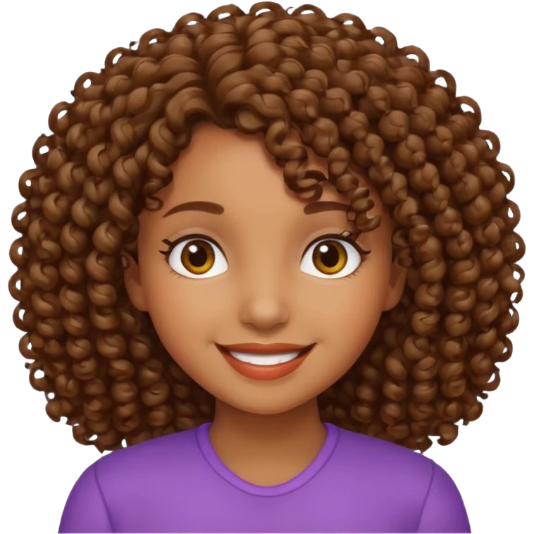 Menina morena cacheada  emoji