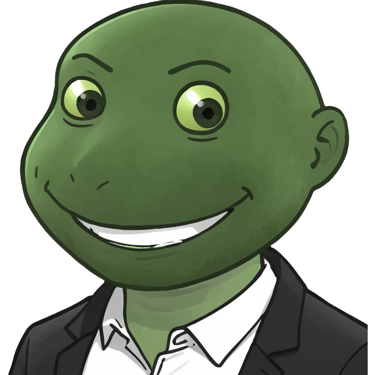 Fat white man, black hair parted in the middle to the shoulders smiling, white shirt and black jacket emoji