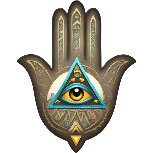 Hamsa with triangle emoji