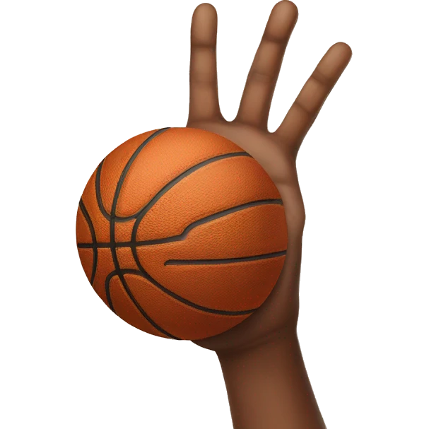 A hand throws a basketball emoji