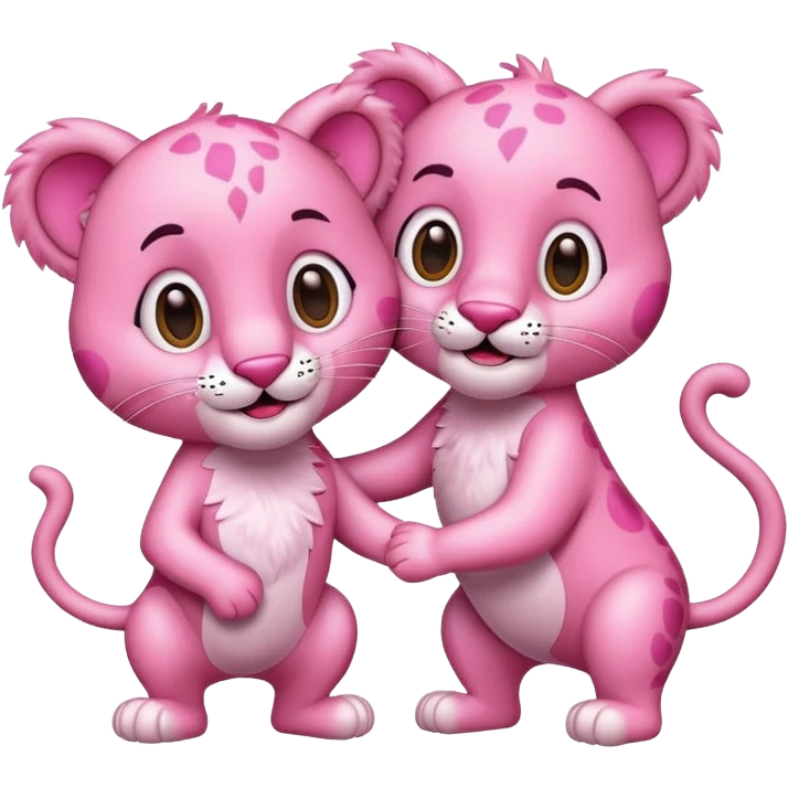 Pantera rosa con un buen amigo emoji