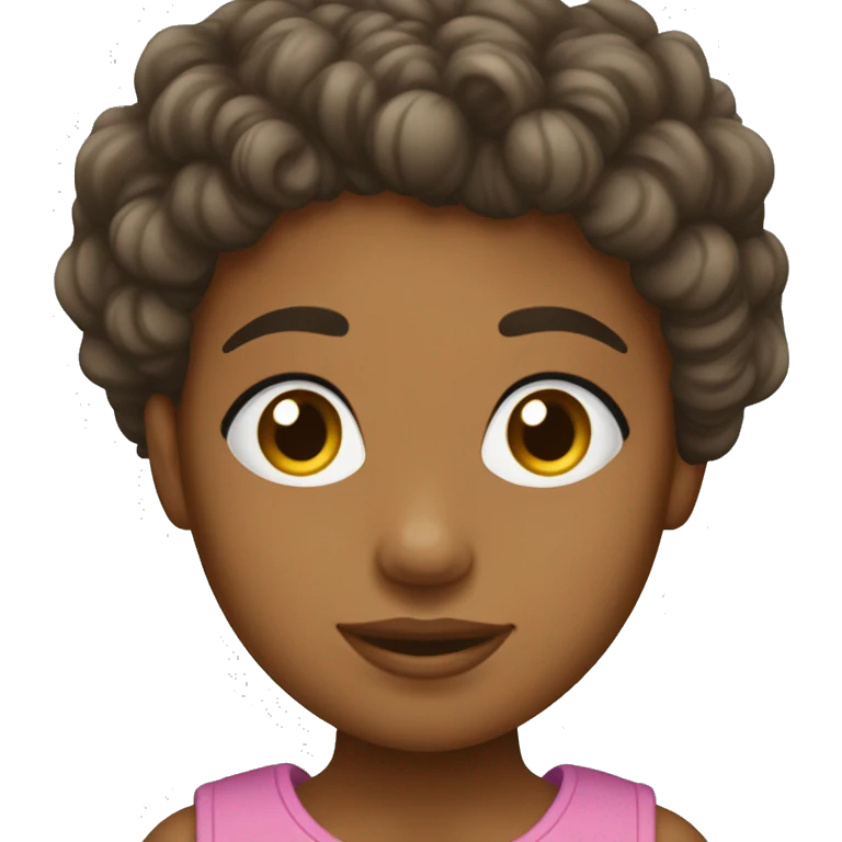 fille metisse cheveux bouclés en pleure emoji