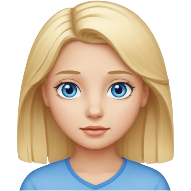 A girl with blond hair and blue eyes emoji