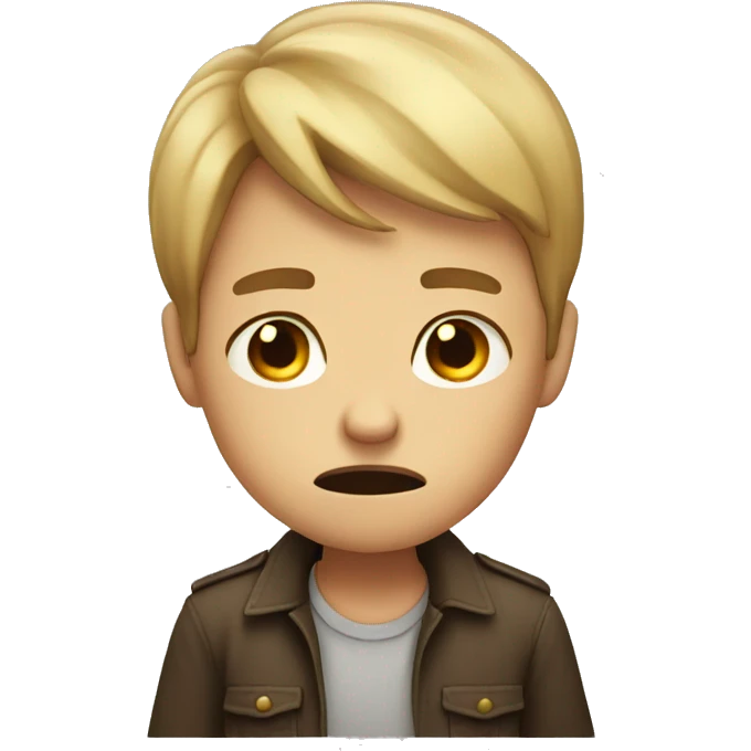 annoyed boy stop hand emoji
