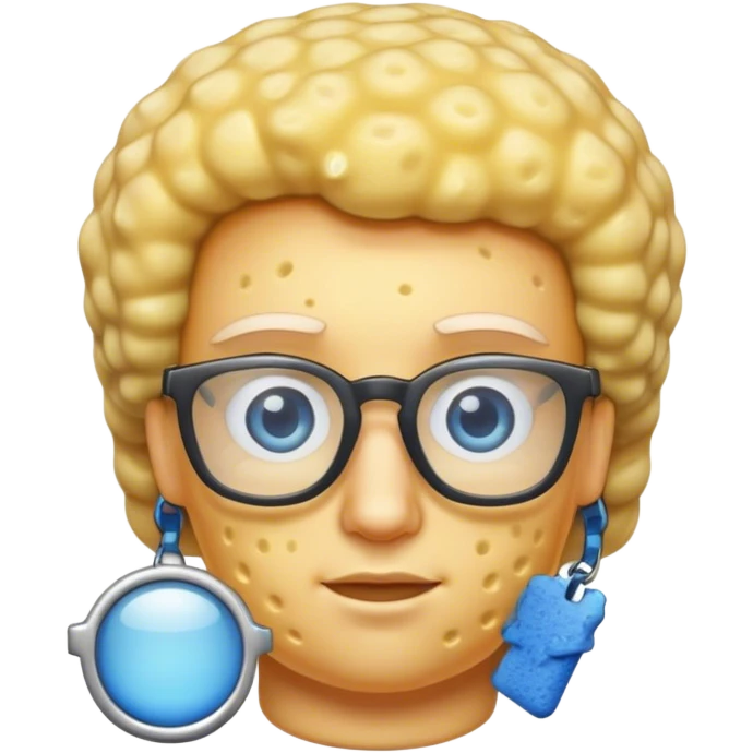 sponge with blue eyes glasses and blonde hair  emoji