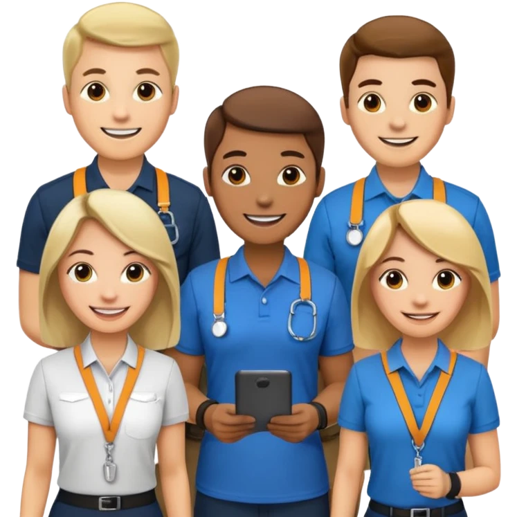 Employees with Lanyards emoji