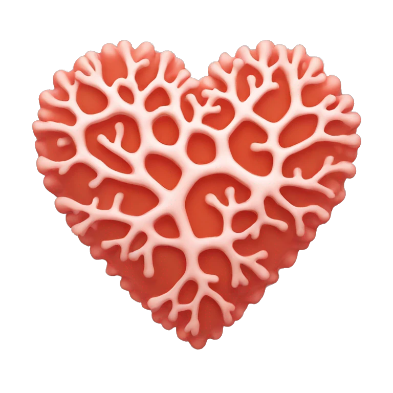 Coral color heart emoji