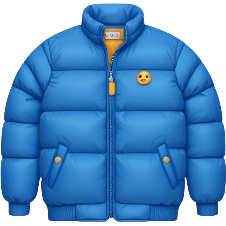 одежда теплый пуховик голубого цвета в стиле айфон emoji
