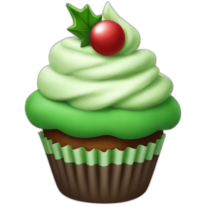 Happy Christmas tree cupcake emoji