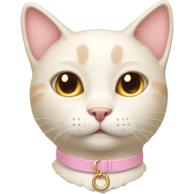 cream cat with light pink collar emoji