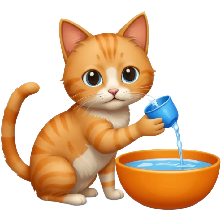Cat drinking at the beach emoji