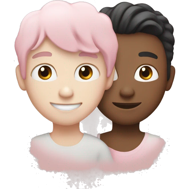 Light pink heart with white boy emoji