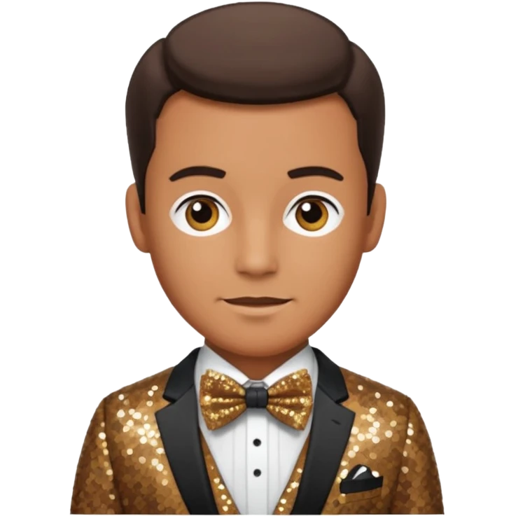 Neil Fanning, Australia Actor (b.1967) with brown sequin suit with bow tie emoji