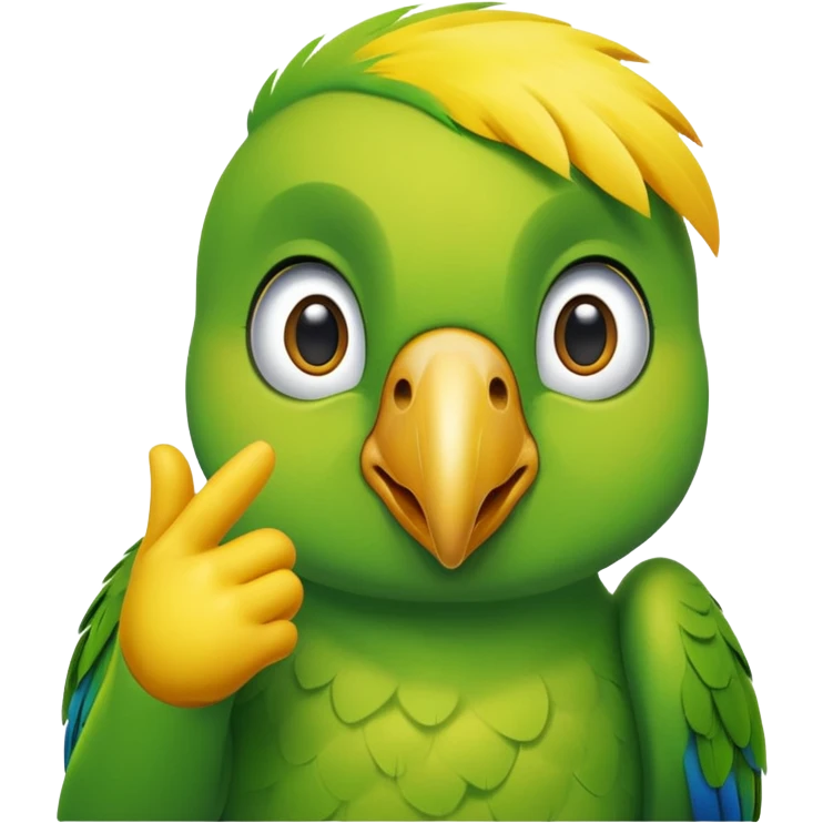 Green parrot face which doing a 'yes sir' gesture emoji