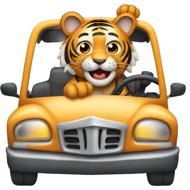 tiger driving car emoji