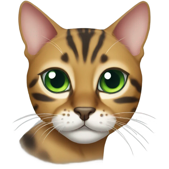 Green eyed bengal cat emoji