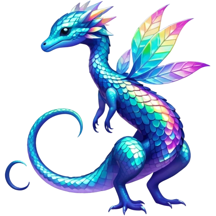 Shiny Exotic Colorful Neon-colored Ethereal Sparkly Amaura-Aurorus-Fakémon-hybrid-creature (full body)  emoji