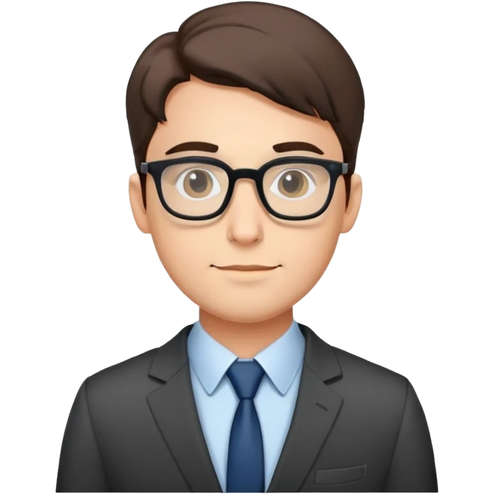 intelligent guy of 30 with glasses and suit emoji