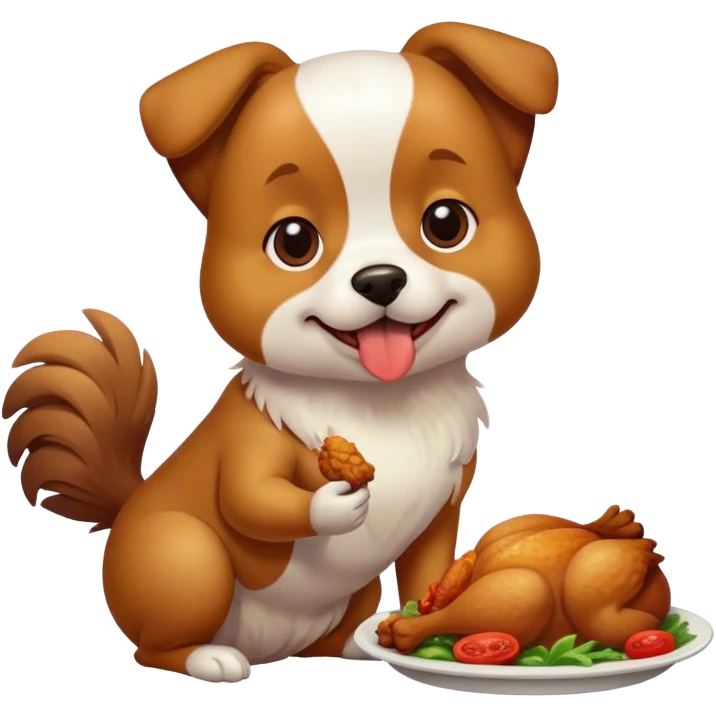 dog eating chicken  emoji