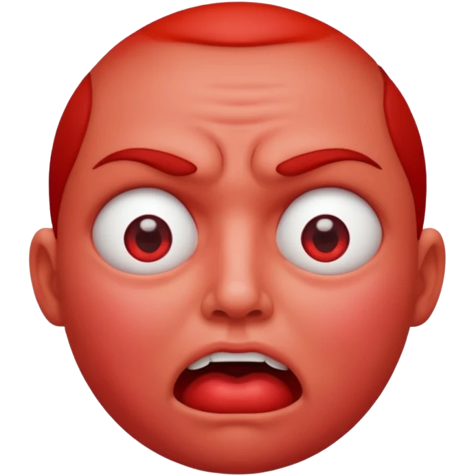 Person chocking their neck with a red face emoji