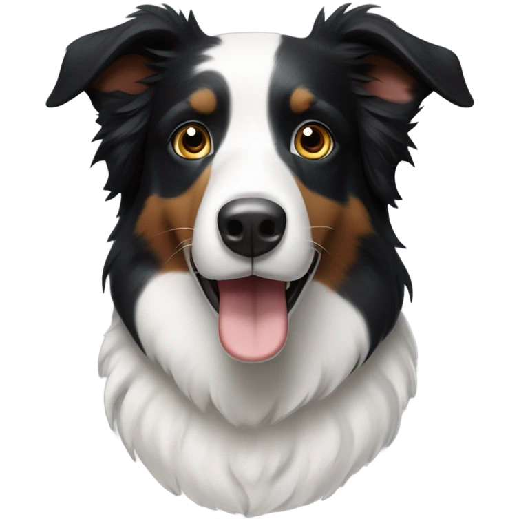 Black and white border collie emoji