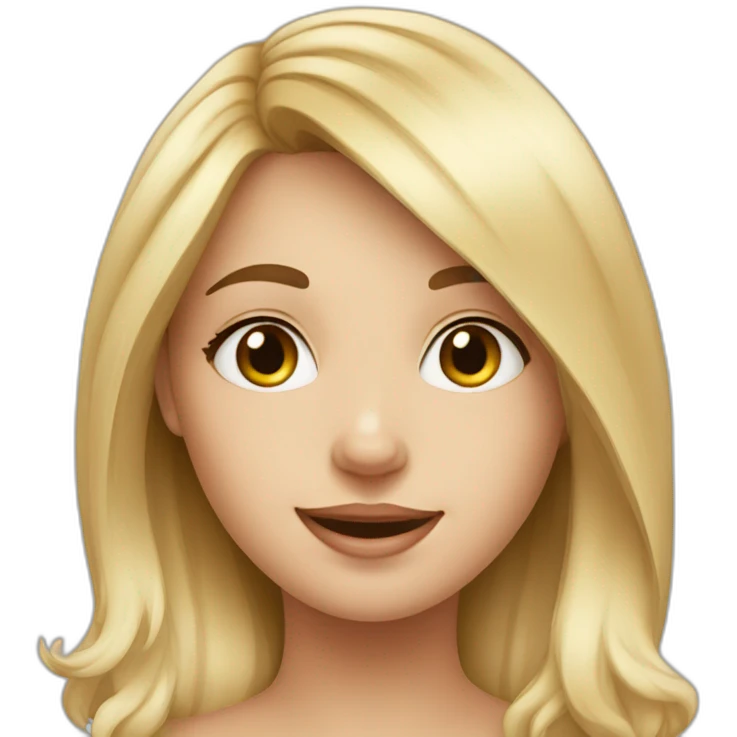 A cute blonde girl with her Aussie dog emoji