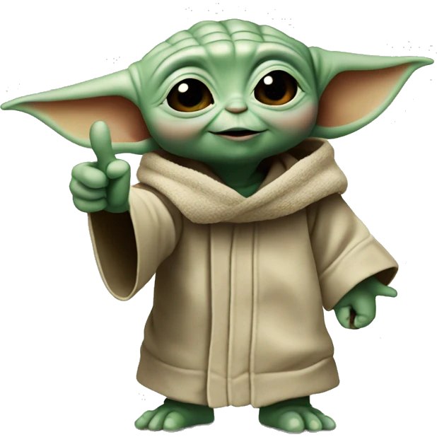 baby yoda shows his thumb up emoji
