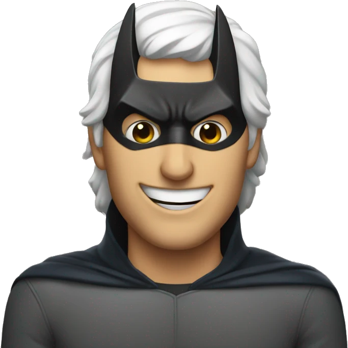 a man smiling with batman mask  emoji
