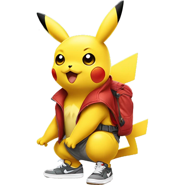 pikachu wearing air jordans emoji