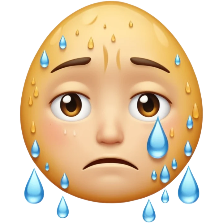 sad face with tears and raindrops emoji