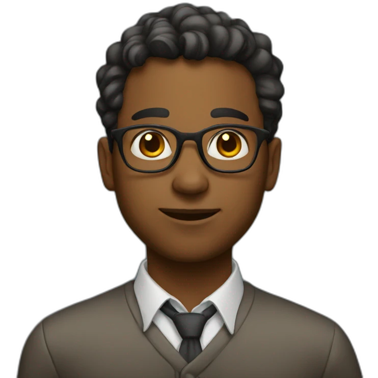 Young professor no glasses emoji