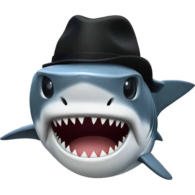 shark with a black hat emoji