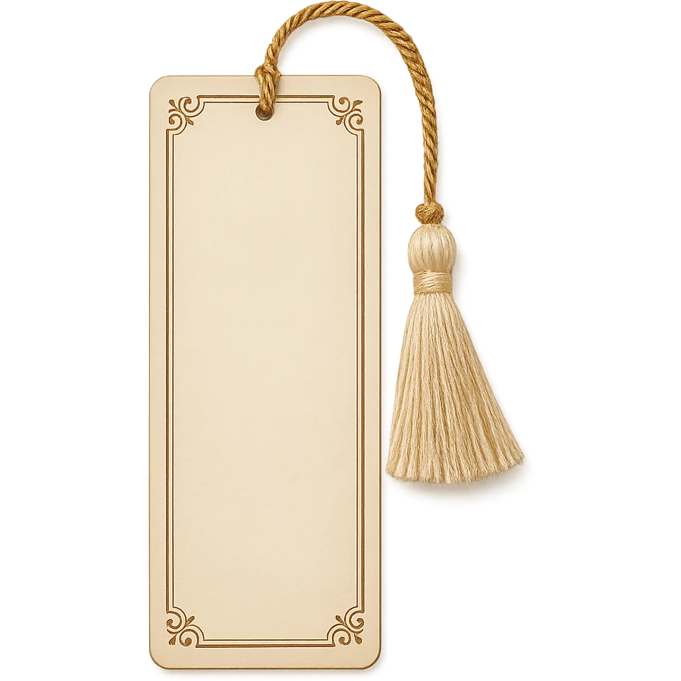 a classic bookmark with a tassel, elegant and traditional style emoji