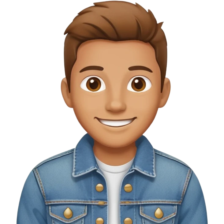 smiling portrait in denim jacket emoji
