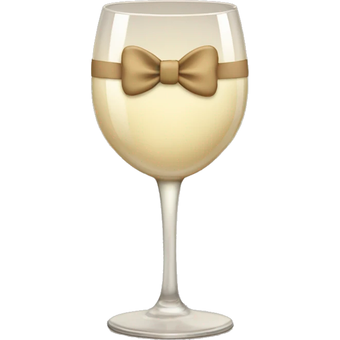 Beige asthetic wine Glas with a bow  emoji