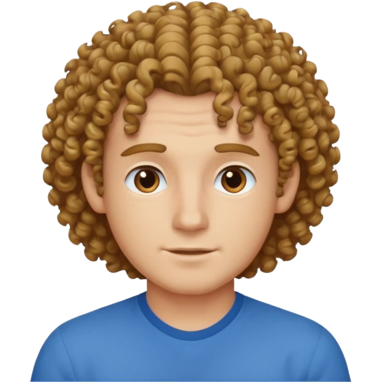 curly haired blue shirt man emoji