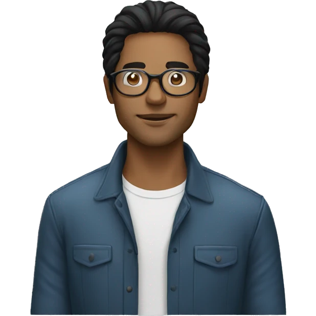 long black hair guy with circle eyewear emoji
